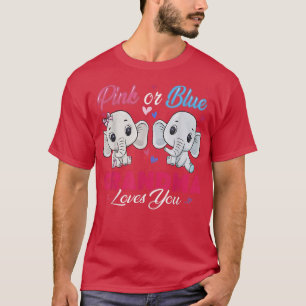 Camiseta Elefantes cor-de-rosa ou azuis Vovó ama seu show d
