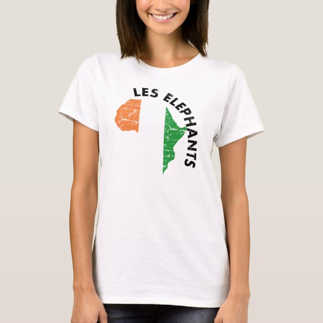 Camiseta Elefantes da costa D Ivoire (Frente)