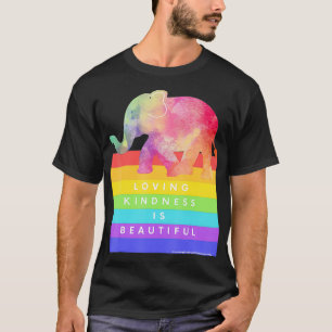 Camiseta Elefantes Engraçados Belo Arco-Íris Adorando Bonda
