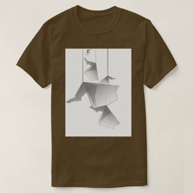 Camiseta Elefantes Origami brancos (Frente do Design)