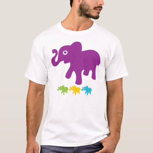 Camiseta Elefantes pequenos retros (Frente)