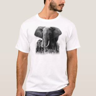 Camiseta Elefantes preto e branco