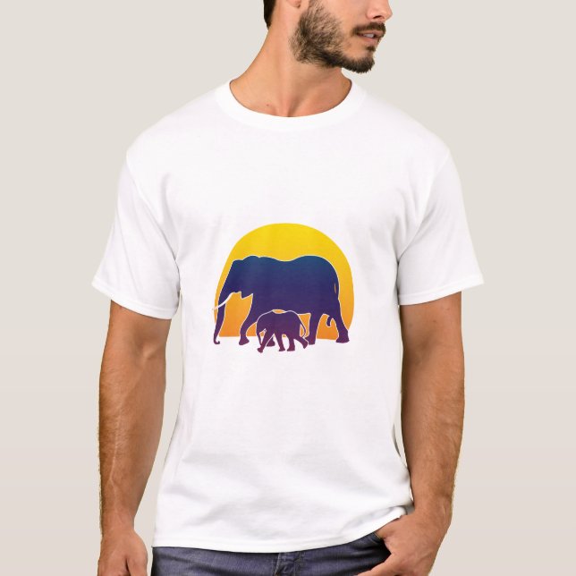Camiseta Elefantes Sunset (Frente)