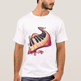 Camiseta Elegance in motion, the curved piano.