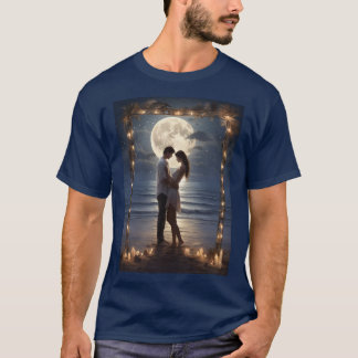 Camiseta Elegância ao Luar: Moldura de Iluminação Deslumbra