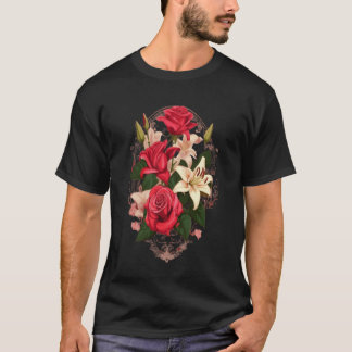 Camiseta Elegância Clássica: Tee do Buquê Floral
