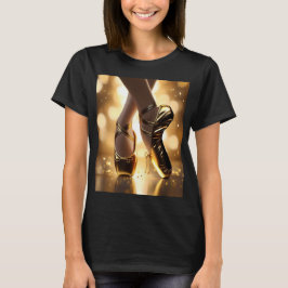 Camiseta Elegância do ouro: Ballerina Calçados no Dourado B