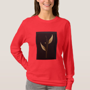 Camiseta "Elegância do Ouro - Folhas de Aquarela" projetada