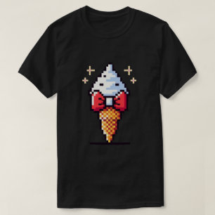 Camiseta Elegância do Sorvete de 8 bits: Design de deserto