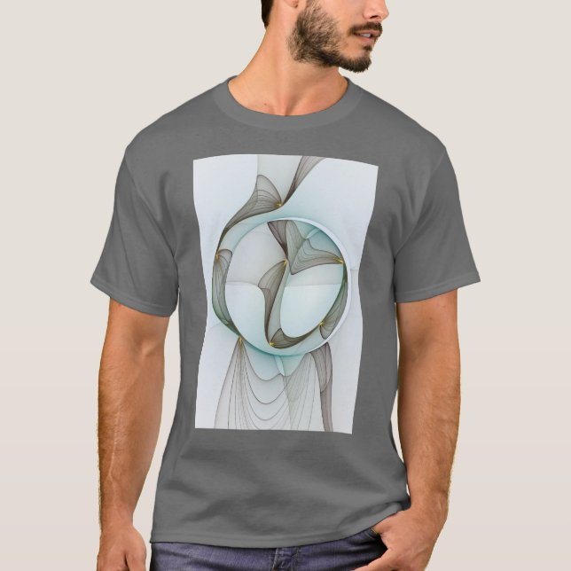 Camiseta Elegância Dourada abstrato Moderna Turquesa Brown (Frente)