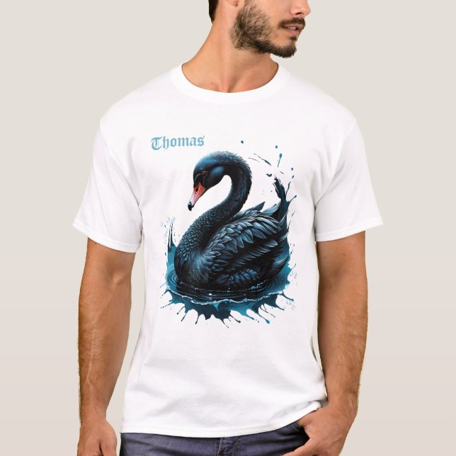 Camiseta Elegância em movimento, o cisne negro, (Frente)