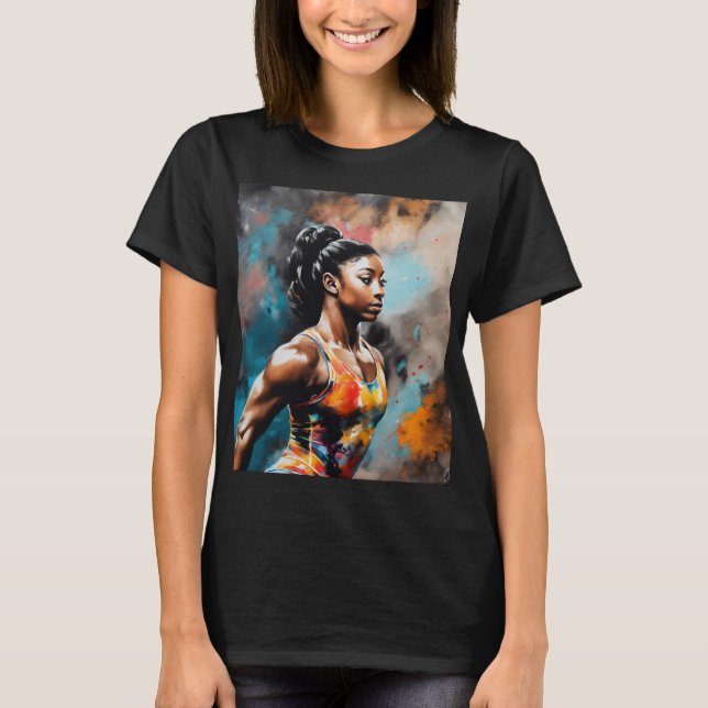 Camiseta Elegância em Movimento: Simone Biles (Frente)
