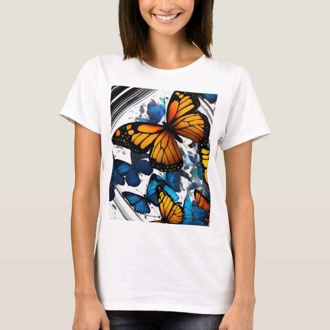 Camiseta "Elegância Flutuante: Tee Bliss Butterfly" (Frente)