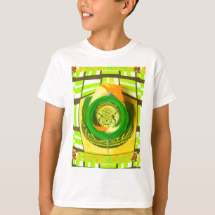 Camiseta Elegância ouro: Linda Arte Rosa Amarela Africana
