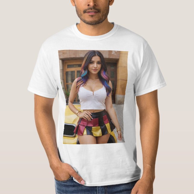Camiseta Elegancia Radiante: Posado de Belleza (Frente)