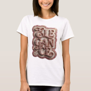 Camiseta Elegância Rosa Limpa Arte Vestível