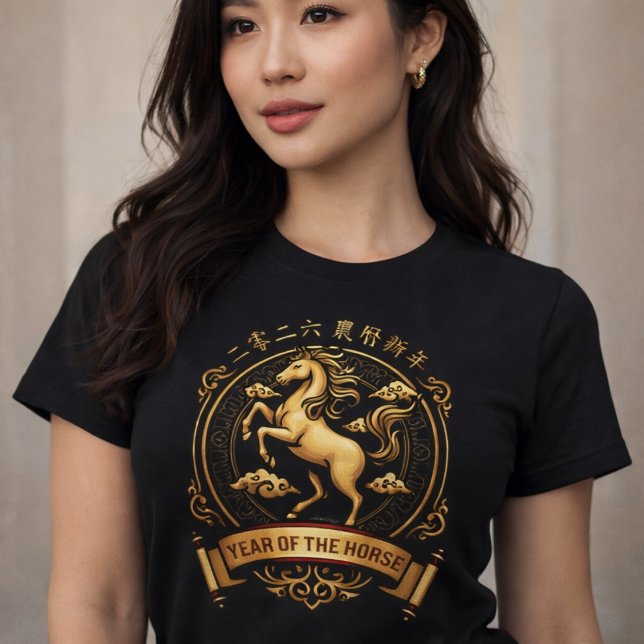 Camiseta Elegant 2026 Year of the Horse Chinese New Year  (Criador carregado)
