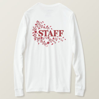 Camiseta Elegant Burgundy Floral STAFF Event Team Design