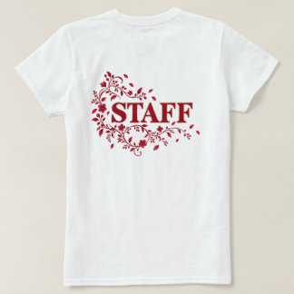 Camiseta Elegant Burgundy Floral STAFF Event Team Design