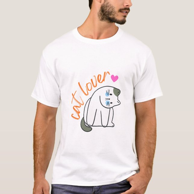 Camiseta Elegant Cat Stroll – Minimalist Cat Walk Illustrat (Frente)