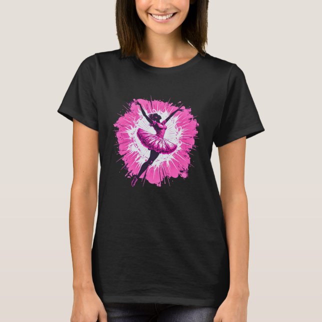 Camiseta Elegant Dancing Ballerina Ballet Ladies Girls Ball (Frente)