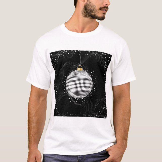 Camiseta Elegant Disco Ball Christmas Ornament (Frente)