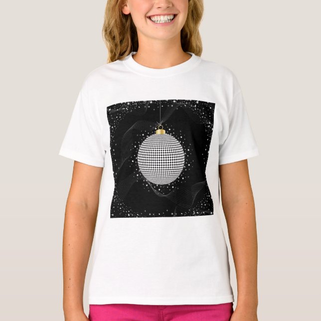Camiseta Elegant Disco Ball Christmas Ornament (Frente)