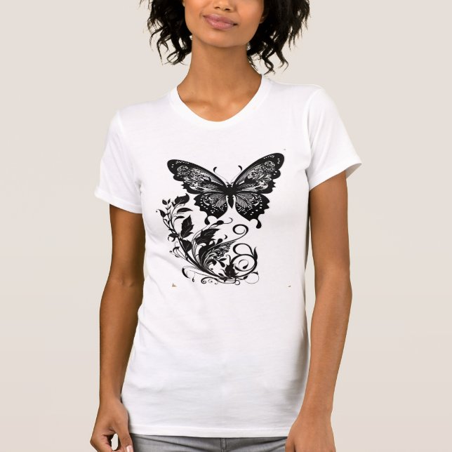 Camiseta Elegant Filigree Butterfly T-Shirt (Frente)