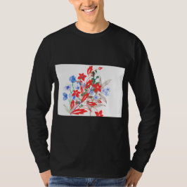 Camiseta Elegant Flower and Leaves Artwork | Minimal 