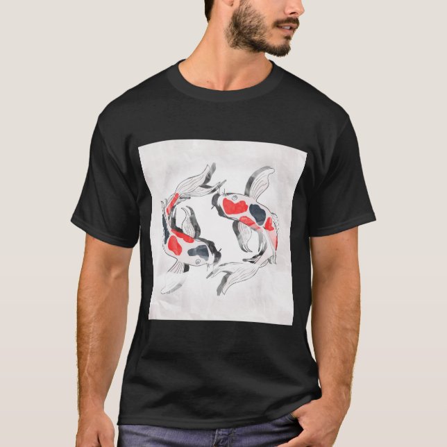 Camiseta Elegant Koi Fish Nature Art (Frente)