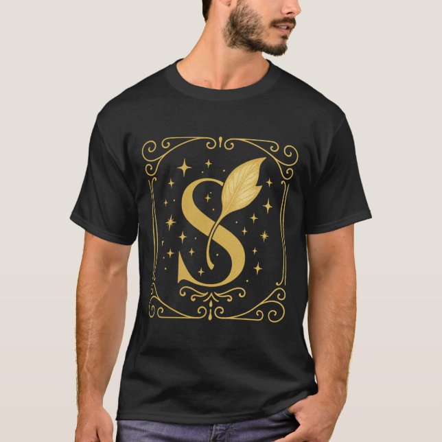 Camiseta Elegant Monogram “S” with Leaf  (Frente)