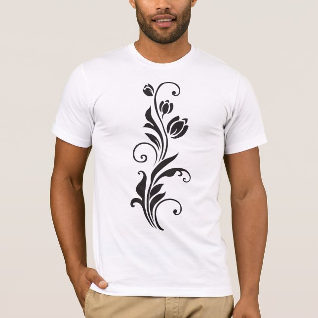 Camiseta Elegant Ornamental Floral Flower Art (Frente)