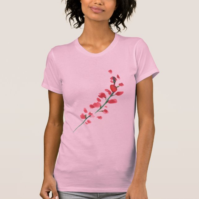 Camiseta Elegant Pink Cherry Blossom Branch T-Shirt – Japan (Frente)