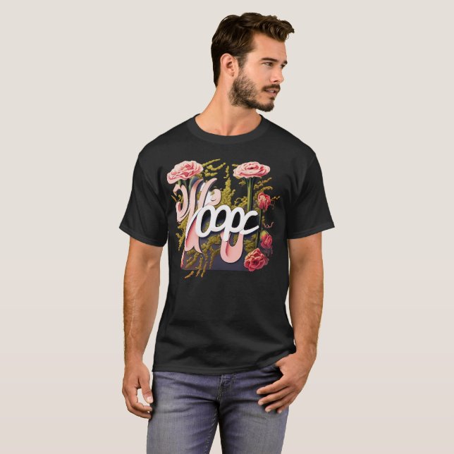 Camiseta Elegant Pink Roses Hope Typography (Frente Completa)