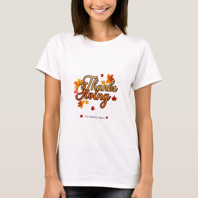 Camiseta Elegant Thanksgiving foliage autumn fall  (Frente)