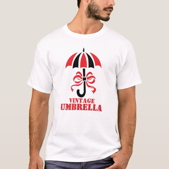 Camiseta Elegant Vintage Umbrella with Ribbon Bow Design (Frente)