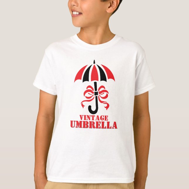 Camiseta Elegant Vintage Umbrella with Ribbon Bow Design (Frente)