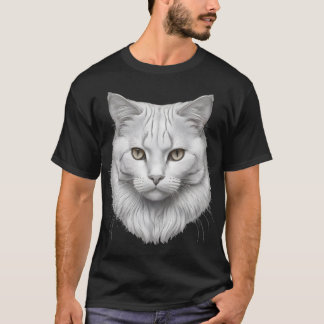 Camiseta Elegant White Cat with Golden Eyes