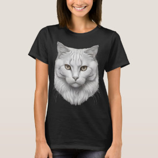 Camiseta Elegant White Cat with Golden Eyes