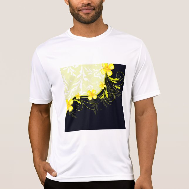 Camiseta Elegant Yellow Floral Damask (Frente)