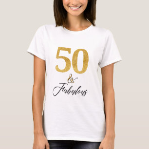 Camiseta Elegante 50 e Fabuloso em Dourado e Preto