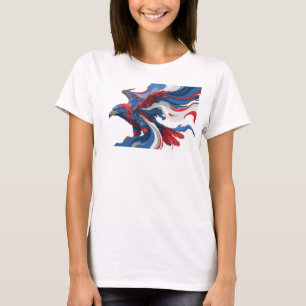 Camiseta Elegante Águia Abstrata Azul Marinho