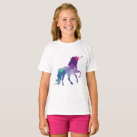 Elegante Aquarela Azul Roxo Unicórnio Moderno
