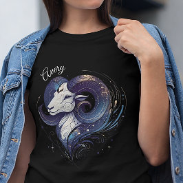 Camiseta Elegante Aquarela Fala Zodiac Personalizado