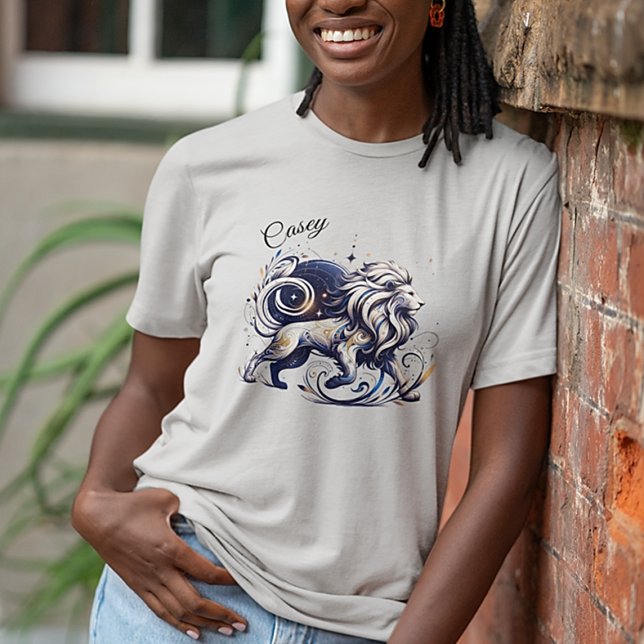Camiseta Elegante Aquarela Leo Zodiac Personalizado (Criador carregado)