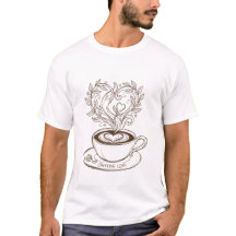 Elegante Arte de Coração de Café com Leite - Amor