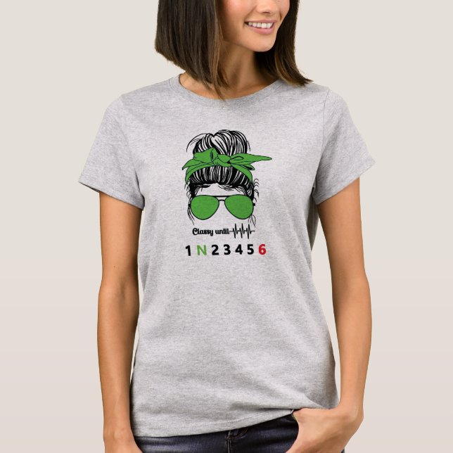 Camiseta Elegante Até... Moto Divertida (Frente)