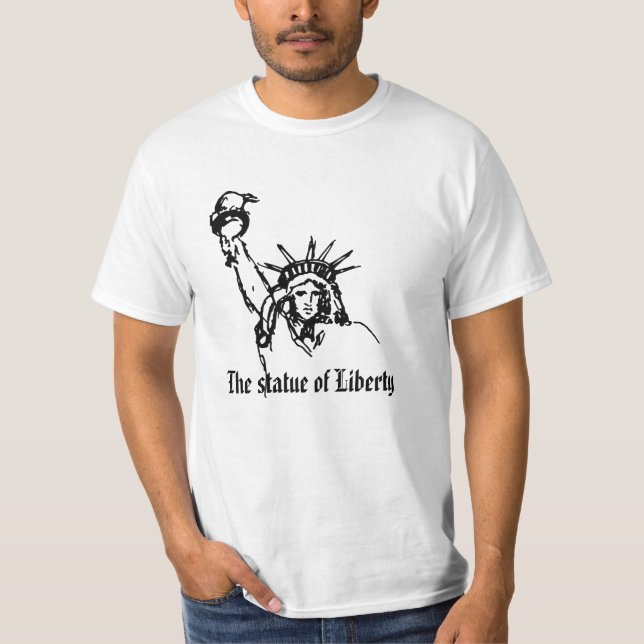 Camiseta Elegante branco A estátua da Liberdade (Frente)