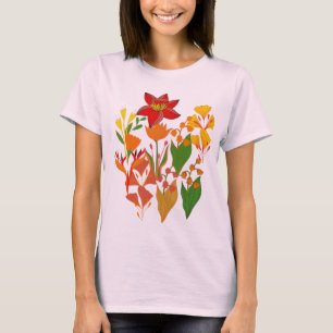Camiseta Elegante Buquê de Flores Silvestres Arte Floral Bo