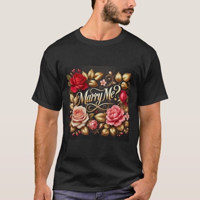 Camiseta Elegante Casado Floral Me Mens Tshirt (Frente)